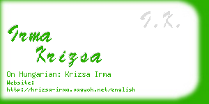 irma krizsa business card